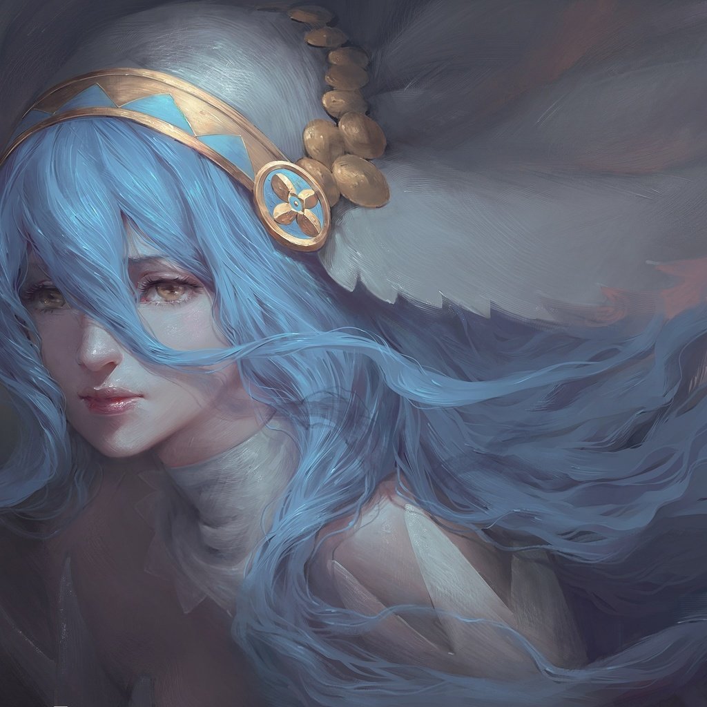 Обои арт, девушка, фэнтези, фея, голубые волосы, chubymi, art, girl, fantasy, fairy, blue hair разрешение 2560x1600 Загрузить