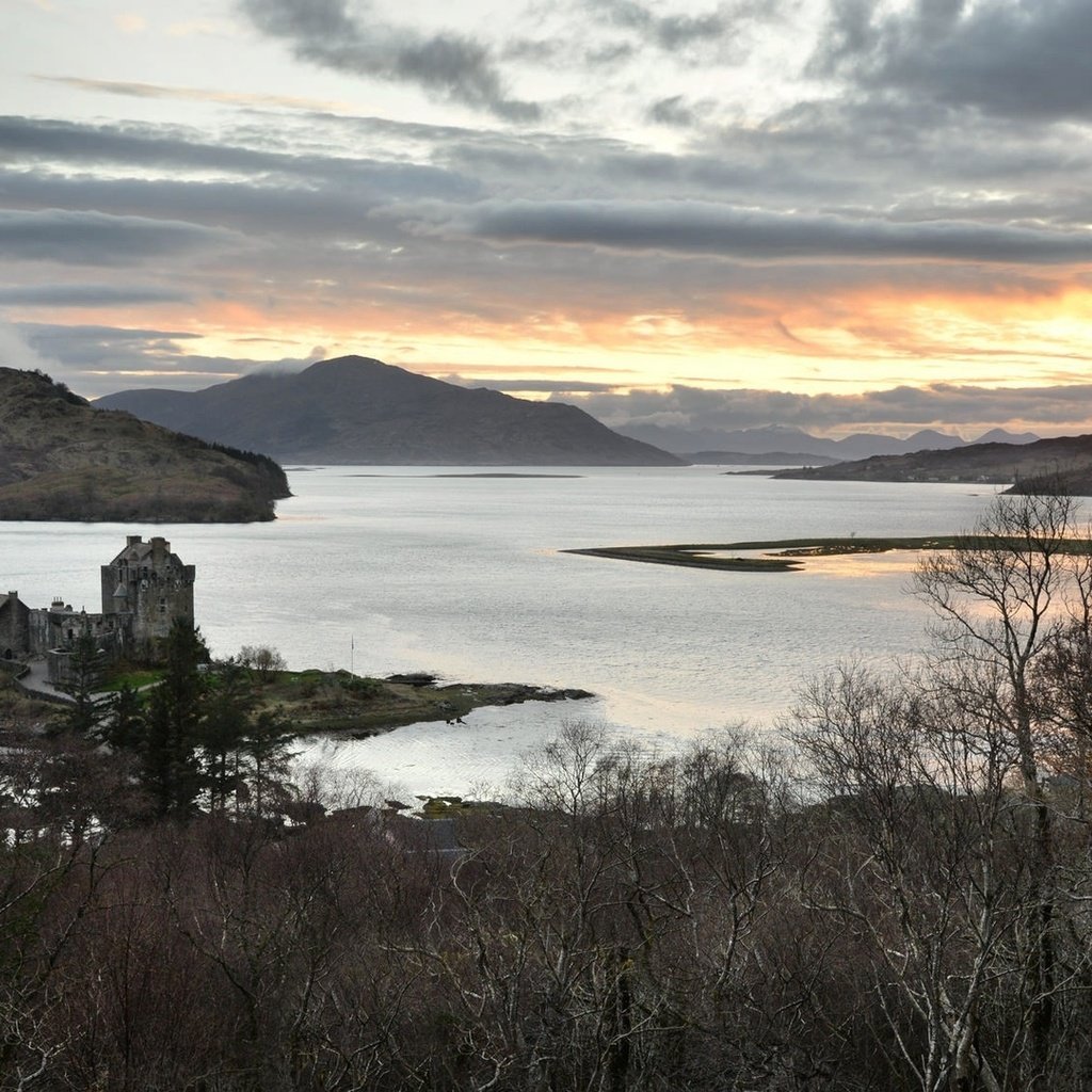 Обои озеро, горы, замок, шотландия, йленонан, lake, mountains, castle, scotland, leinonen разрешение 1920x1080 Загрузить