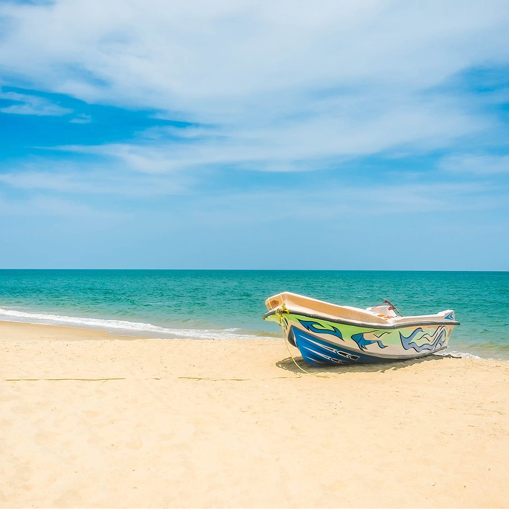 Обои пейзаж, море, пляж, лодка, landscape, sea, beach, boat разрешение 1920x1200 Загрузить