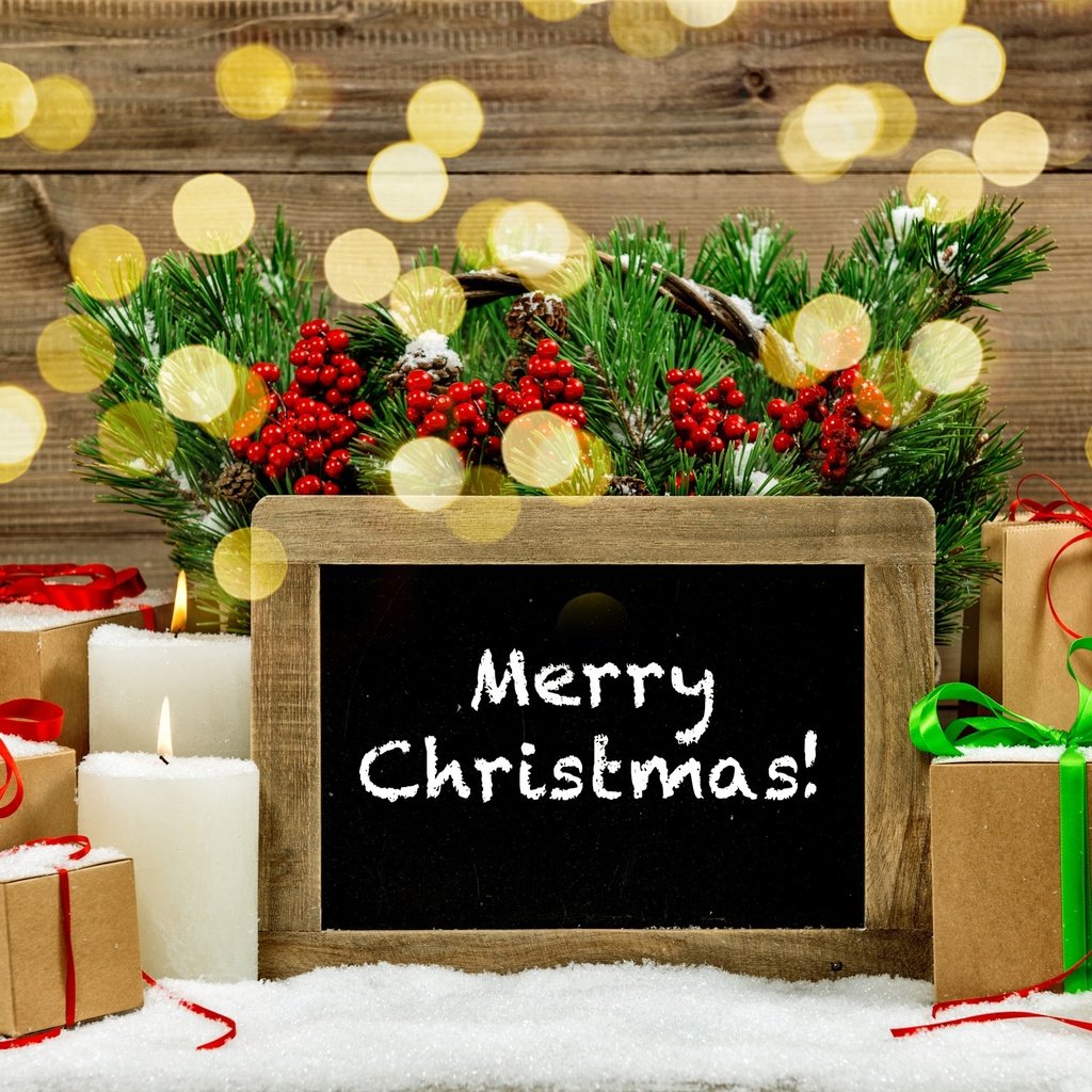 Обои снег, свечи, новый год, украшения, подарки, рождество, snow, candles, new year, decoration, gifts, christmas разрешение 2880x1800 Загрузить