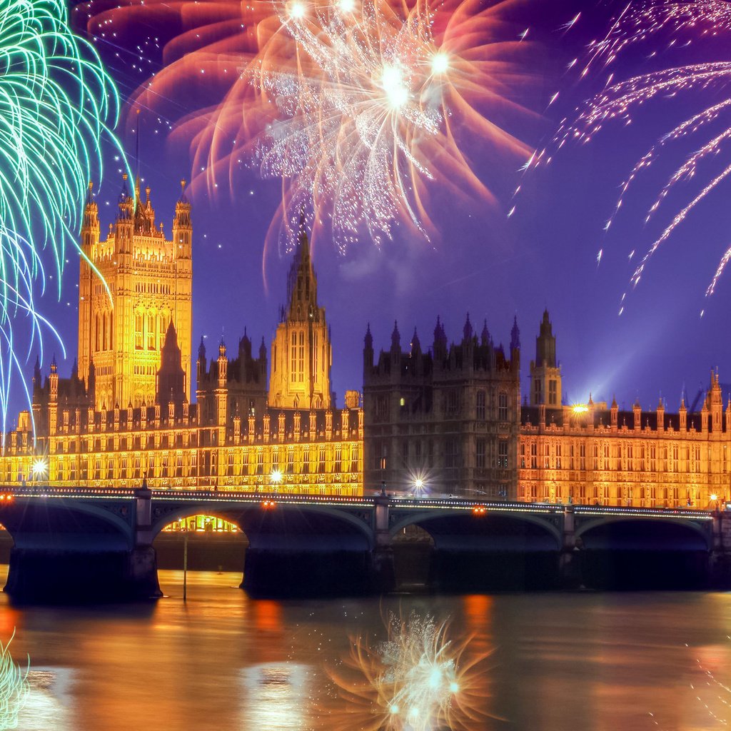 Обои лондон, англия, фейерверк, биг бен, вестминстер, london, england, fireworks, big ben, westminster разрешение 2880x1800 Загрузить