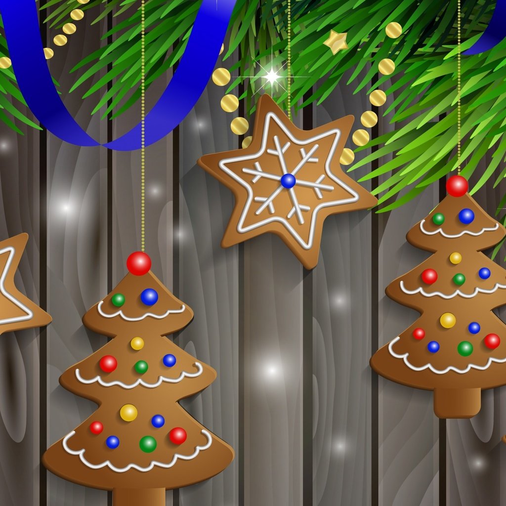Обои новый год, елка, вектор, рождество, печенье, new year, tree, vector, christmas, cookies разрешение 2880x1800 Загрузить