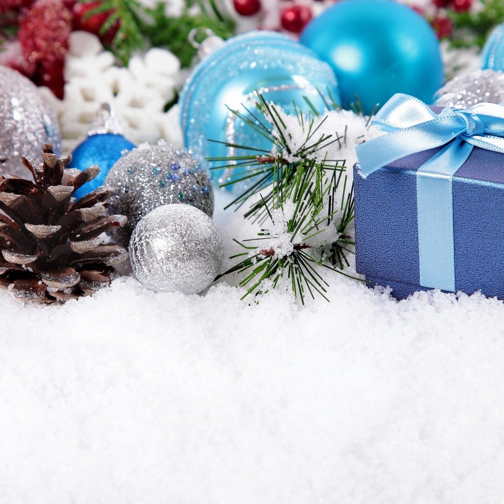 Обои новый год, подарок, рождество, елочные украшения, new year, gift, christmas, christmas decorations разрешение 2880x1800 Загрузить