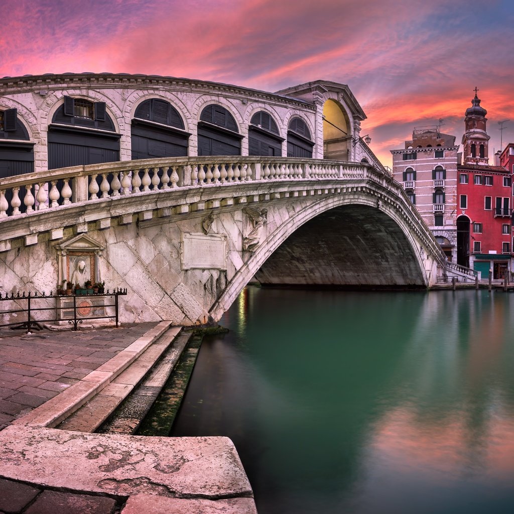 Обои закат, панорама, венеция, канал, италия, grand canal, rialto bridge, венеци sunset, san bartolomeo church, sunset, panorama, venice, channel, italy, the venice sunset разрешение 6453x4190 Загрузить