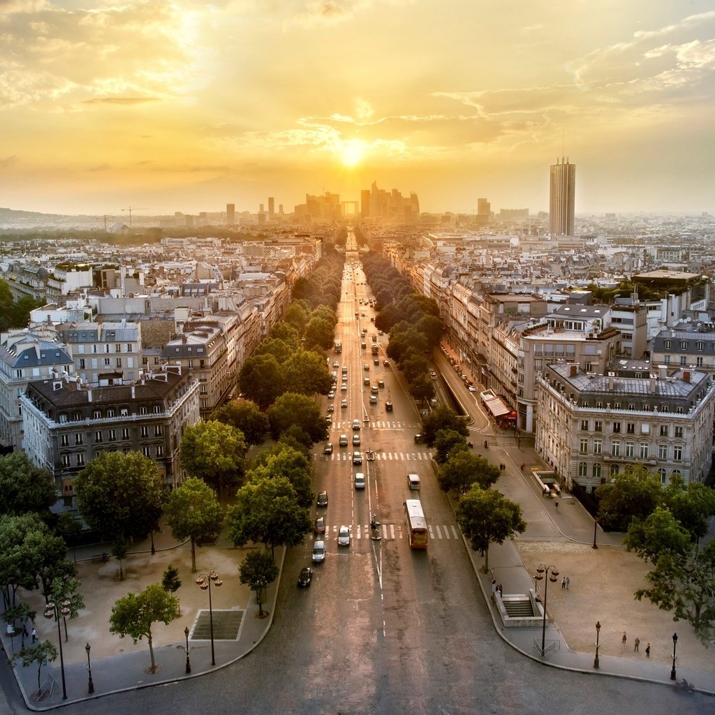 Обои вечер, панорама, город, париж, франция, иль-де-франс, the evening, panorama, the city, paris, france, ile-de-france разрешение 2500x1450 Загрузить