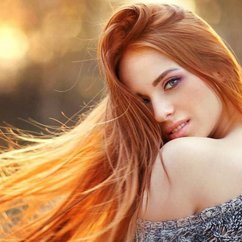 Обои девушка, макияж, рыжая девушка, голые плечи, рыжие волосы, girl, makeup, redhead girl, bare shoulders, red hair разрешение 1920x1080 Загрузить