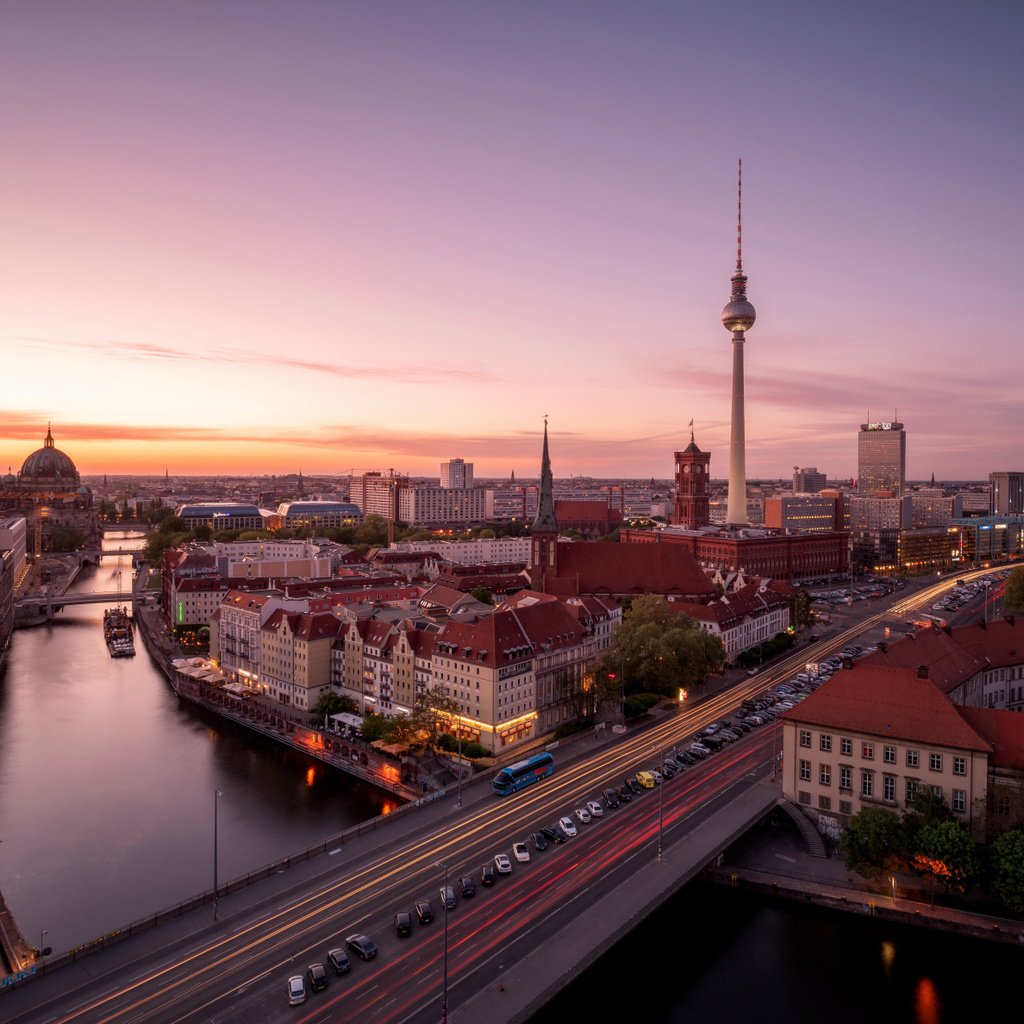 Обои закат, город, германия, берлин, sunset, the city, germany, berlin разрешение 2112x1188 Загрузить