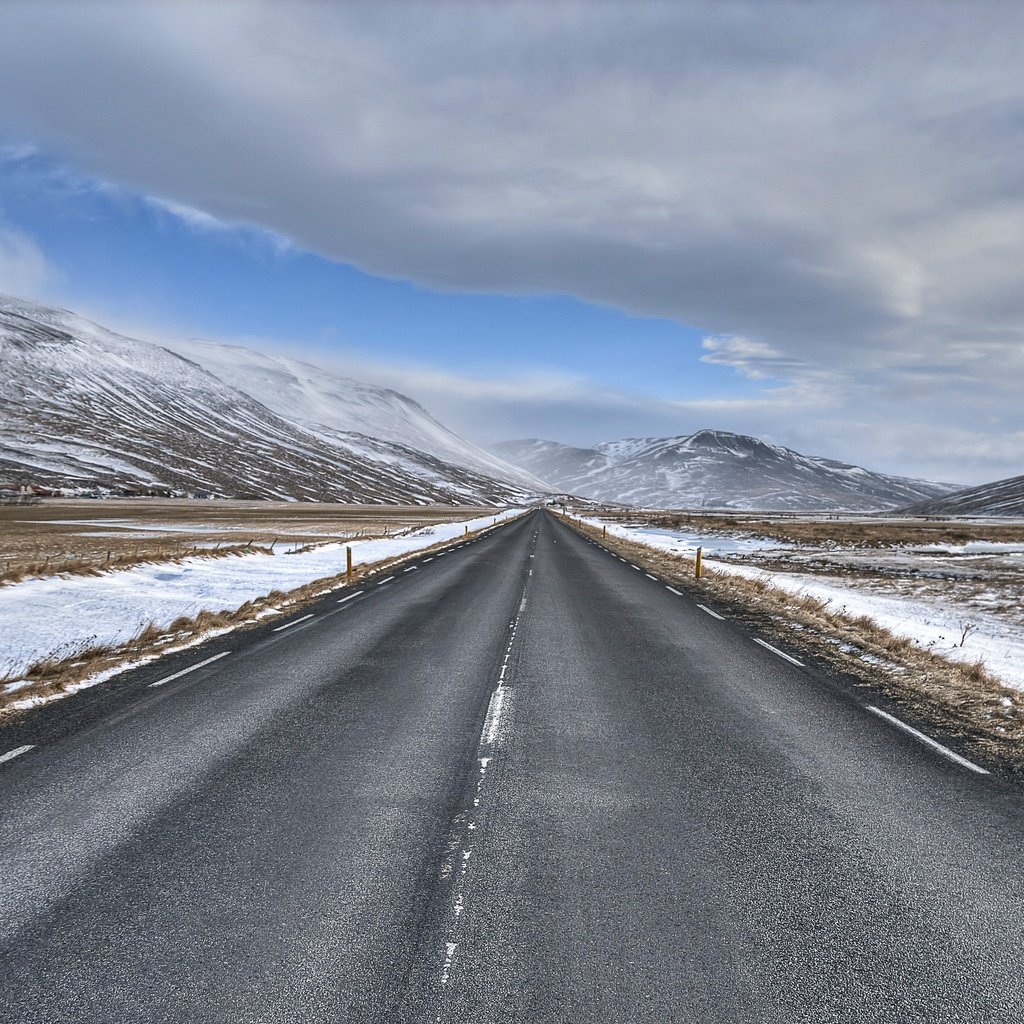 Обои дорога, снег, road, snow разрешение 3840x2160 Загрузить