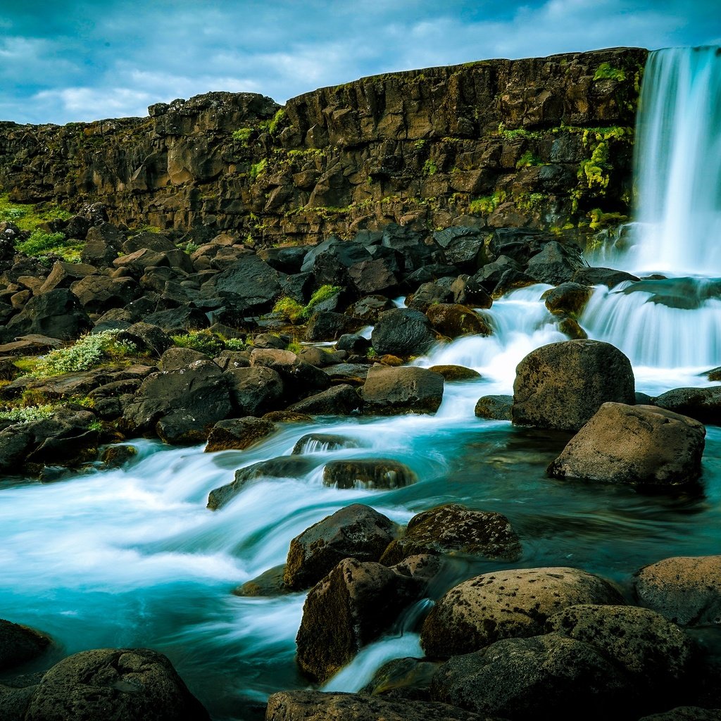 Обои камни, водопад, поток, исландия, stones, waterfall, stream, iceland разрешение 3840x2160 Загрузить