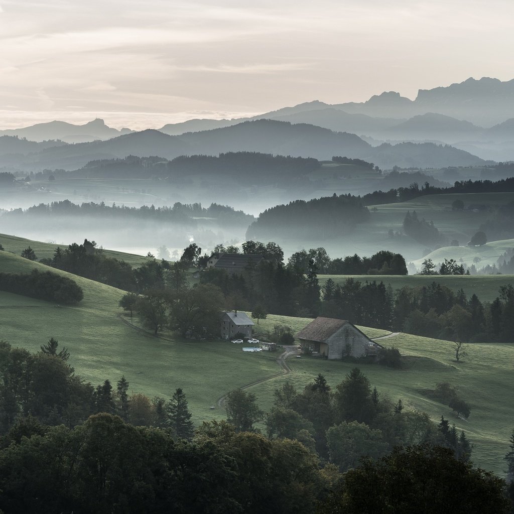 Обои туман, осень, долина, fog, autumn, valley разрешение 2981x1677 Загрузить