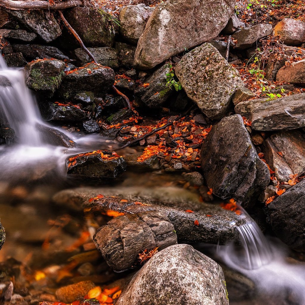 Обои камни, водопад, осень, валуны, stones, waterfall, autumn, boulders разрешение 2048x1367 Загрузить