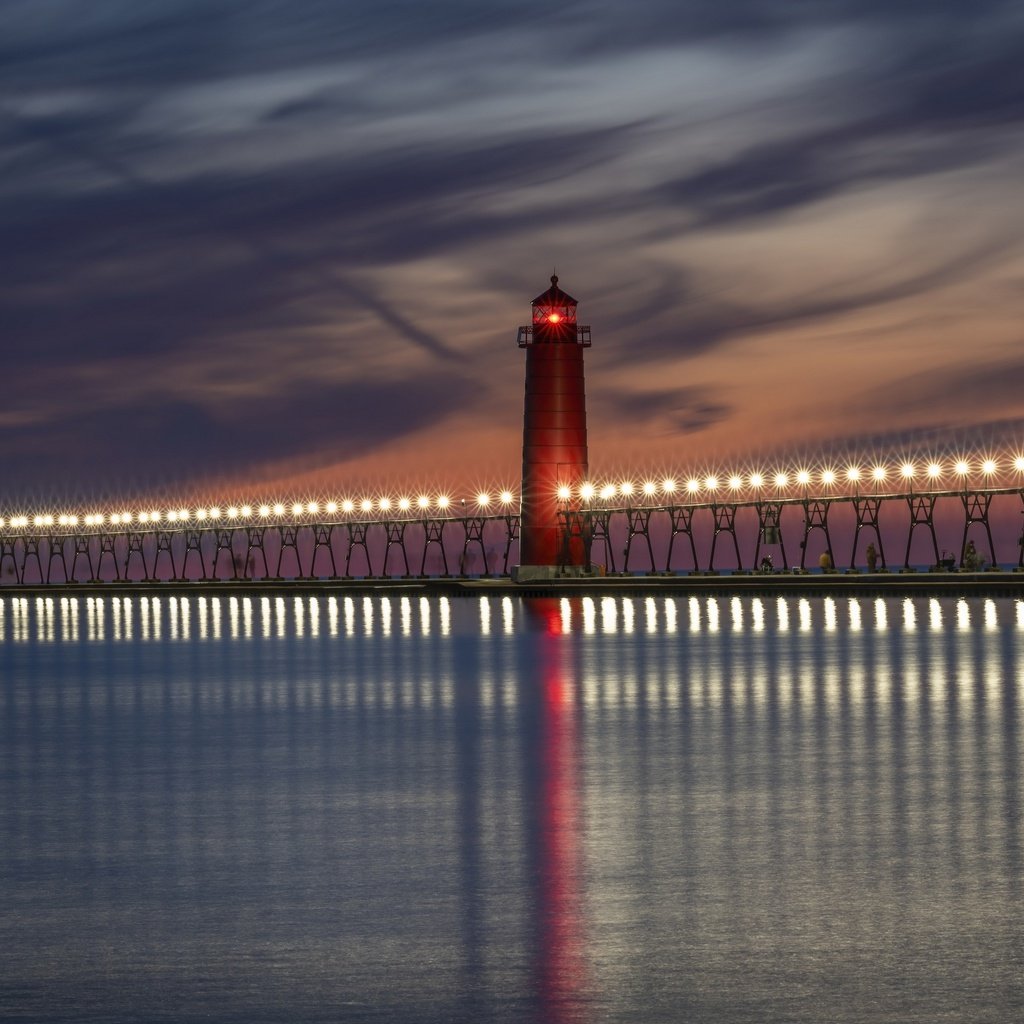 Обои маяк, мичиган, lighthouse, michigan разрешение 3840x2160 Загрузить