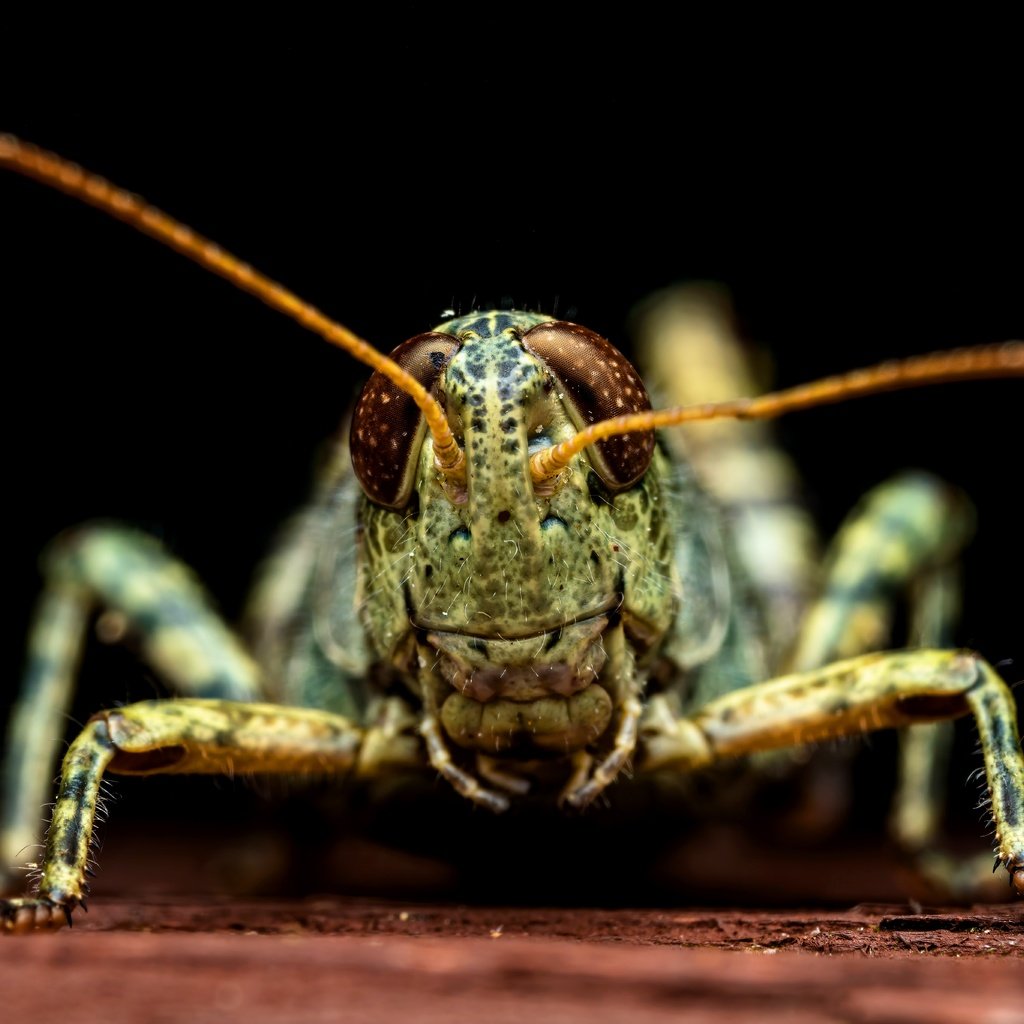 Обои макро, черный фон, кузнечик, macro, black background, grasshopper разрешение 8192x5462 Загрузить