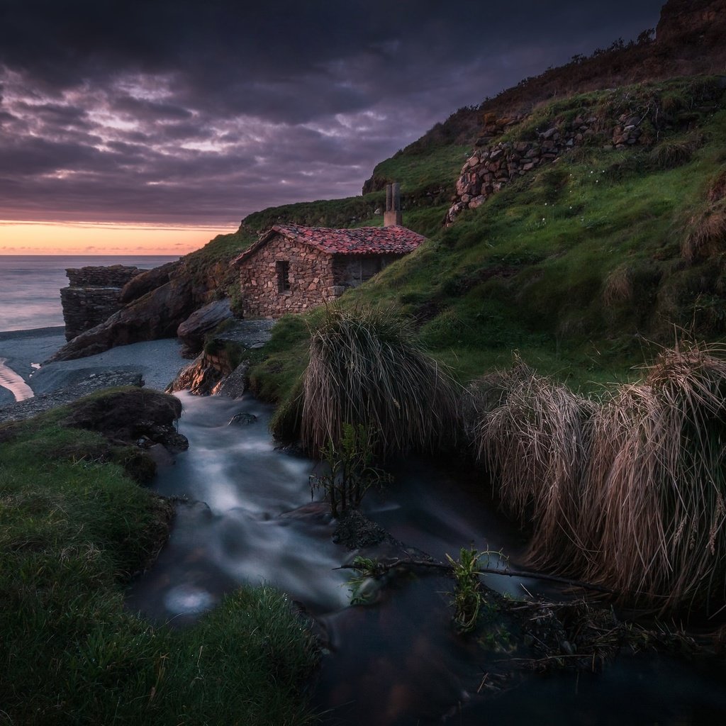 Обои море, побережье, испания, астурия, vallina beach, sea, coast, spain, asturias разрешение 2048x1280 Загрузить