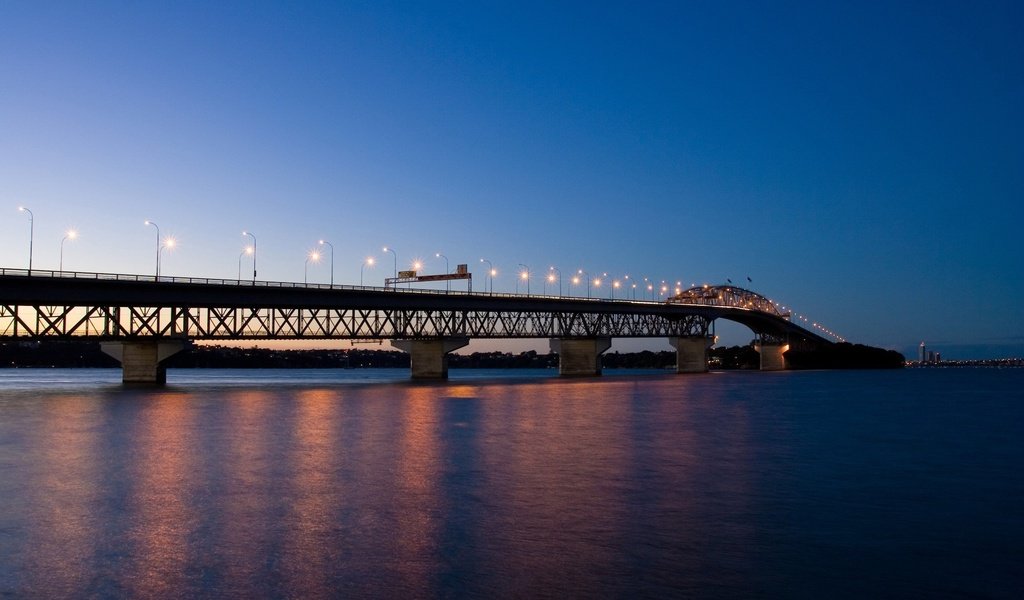 Обои огни, вечер, мост, lights, the evening, bridge разрешение 1920x1200 Загрузить