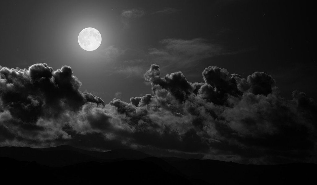 Обои облака, ночь, луна, clouds, night, the moon разрешение 1920x1200 Загрузить