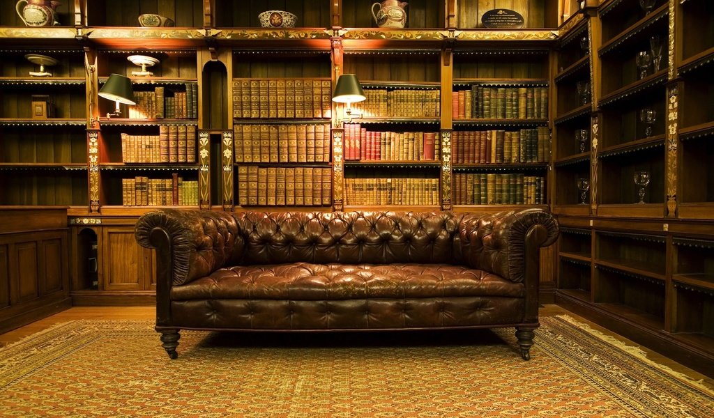 Обои книги, комната, диван, библиотека, books, room, sofa, library разрешение 1920x1200 Загрузить