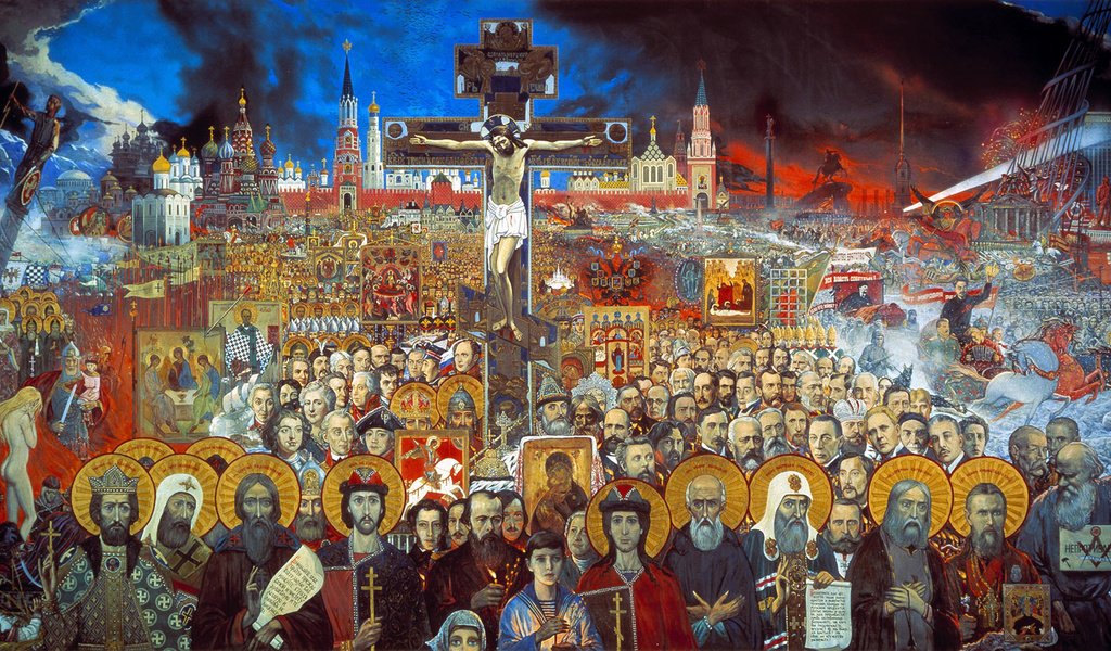 Обои илья глазунов, вечная россия, 1988г, ilya glazunov, eternal russia, 1988 разрешение 2100x1077 Загрузить