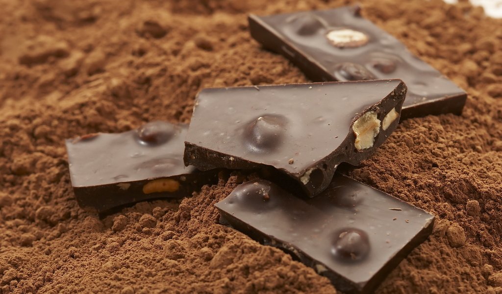 Обои орехи, шоколад, какао, nuts, chocolate, cocoa разрешение 1920x1200 Загрузить