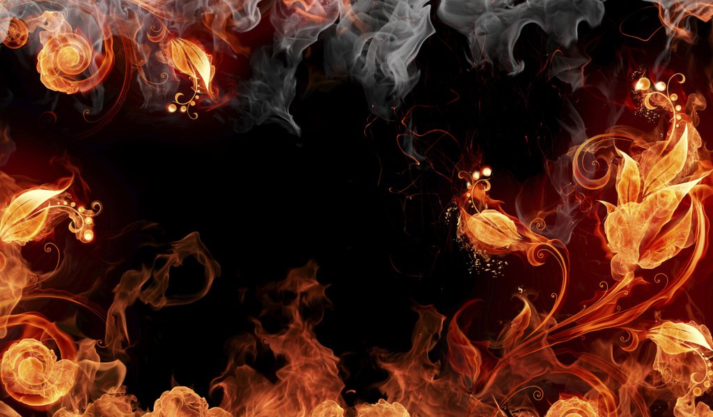 Обои огонь, дым, растение, fire, smoke, plant разрешение 3840x2160 Загрузить