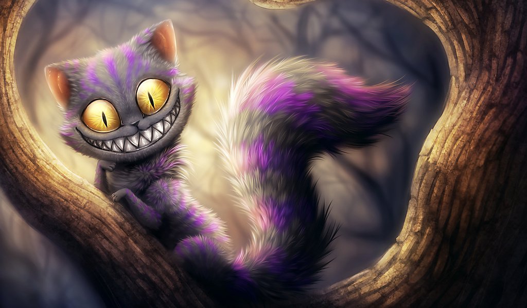 Обои чеширский кот, cheshire, kikariz, cheshire cat разрешение 2700x1800 Загрузить