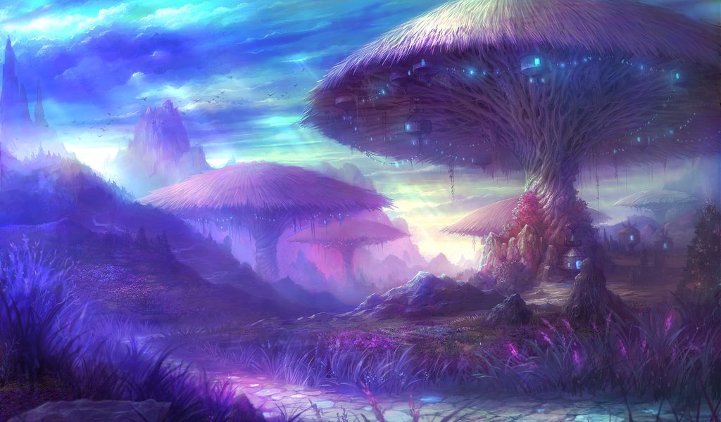 Обои планета, грибы, дома, planet, mushrooms, home разрешение 2000x1249 Загрузить