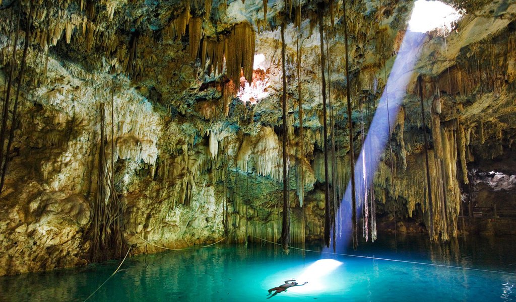 Обои мексика, xkeken cenote, юкатан, mexico, yucatan разрешение 1920x1200 Загрузить