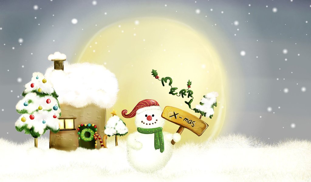 Обои рисунок, новый год, снеговик, рождество, figure, new year, snowman, christmas разрешение 2560x1600 Загрузить