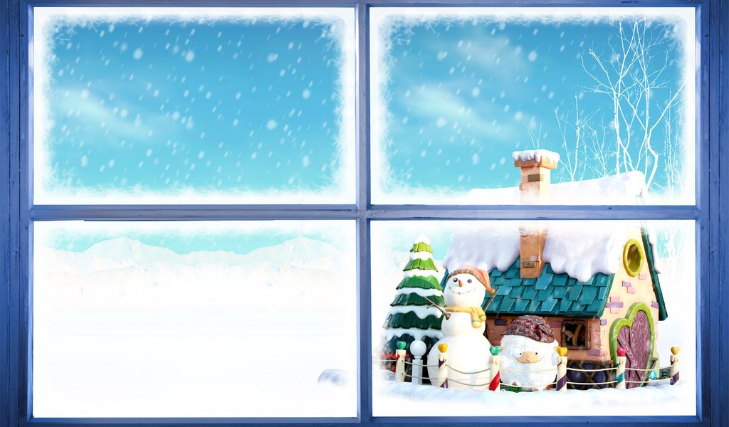 Обои новый год, окно, снеговики, new year, window, snowmen разрешение 1920x1200 Загрузить