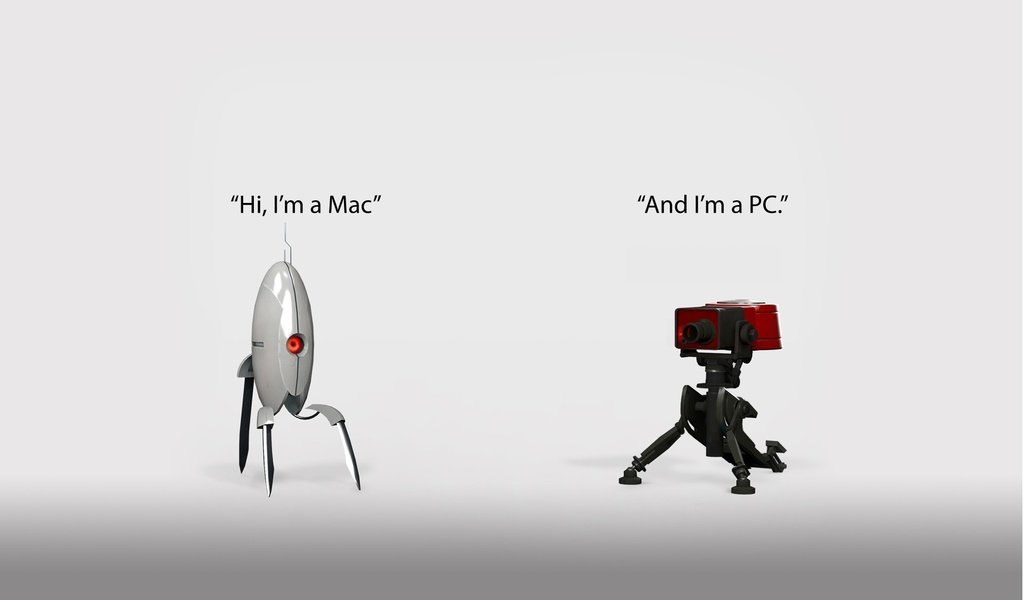 Обои привет, а, i'm a mac, i'm a pc, hi, and разрешение 1920x1200 Загрузить