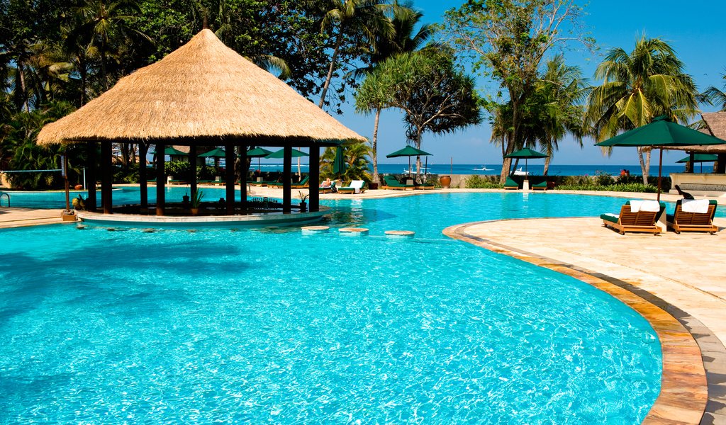 Обои бассейн, бар, курорт, экзотика, pool, bar, resort, exotic разрешение 2560x1600 Загрузить