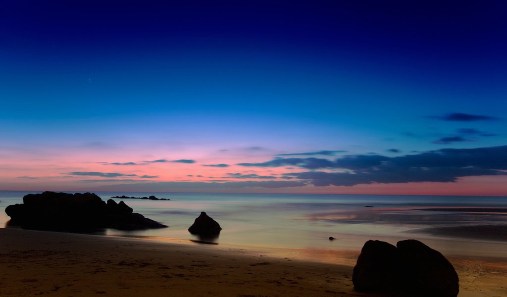 Обои камни, берег, закат, пляж, stones, shore, sunset, beach разрешение 1920x1080 Загрузить