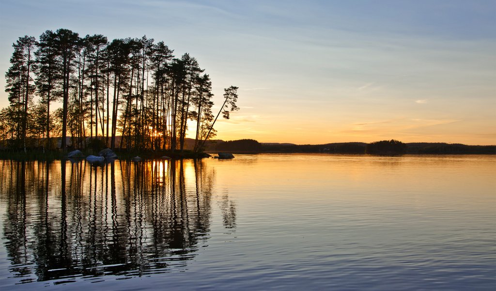 Обои вечер, озеро, лес, the evening, lake, forest разрешение 2560x1600 Загрузить