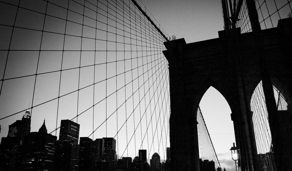 Обои мост, черно-белая, сетка, нью-йорк, арка, bridge, black and white, mesh, new york, arch разрешение 1920x1200 Загрузить