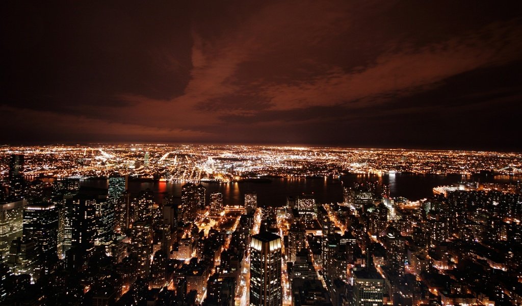 Обои панорама, вид сверху, америка, небоскребы, сша, нью-йорк, panorama, the view from the top, america, skyscrapers, usa, new york разрешение 1920x1080 Загрузить