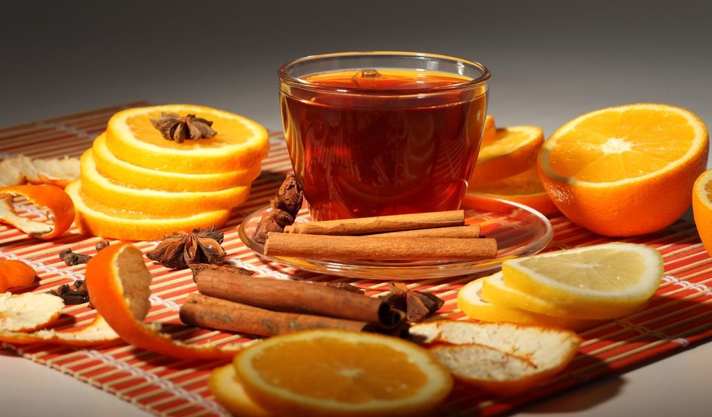 Обои корица, апельсины, чашка, чай, cinnamon, oranges, cup, tea разрешение 2560x1706 Загрузить