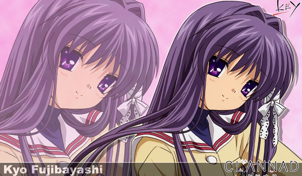 Обои ленточки, clannad, fujibayashi kyou, клавиша, ribbons, key разрешение 1920x1200 Загрузить