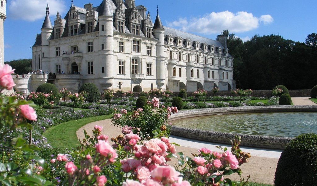 Обои замок, красивый, франция, шенонсо, замок шенонсо, castle, beautiful, france, chenonceau, the castle of chenonceau разрешение 2880x1800 Загрузить