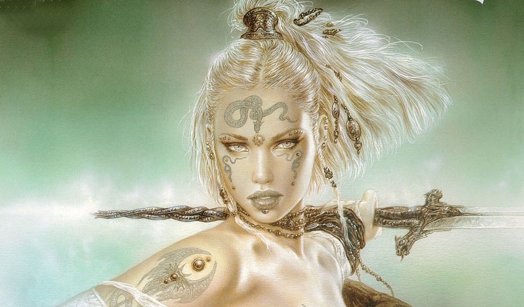 Обои девушка, воительница, меч, войн, амазонка, луис ройо, girl, warrior, sword, wars, amazon, luis royo разрешение 1920x1080 Загрузить