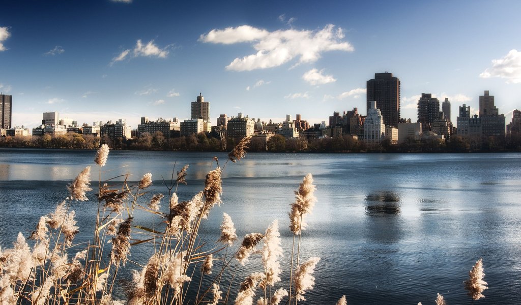 Обои небо, вода, озеро, нью-йорк, центральный парк, the sky, water, lake, new york, central park разрешение 3780x1799 Загрузить