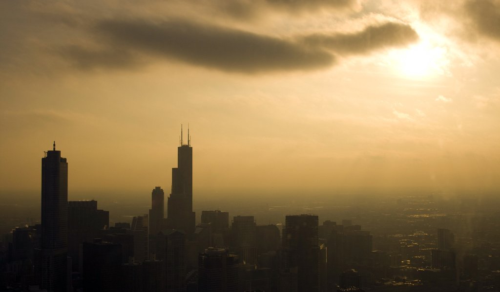 Обои облака, небоскребы, чикаго, clouds, skyscrapers, chicago разрешение 2560x1600 Загрузить
