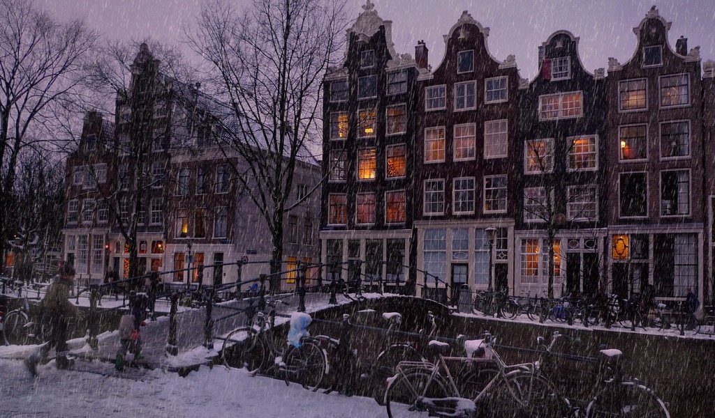 Обои снег, зима, амстердам, snow, winter, amsterdam разрешение 3544x2469 Загрузить