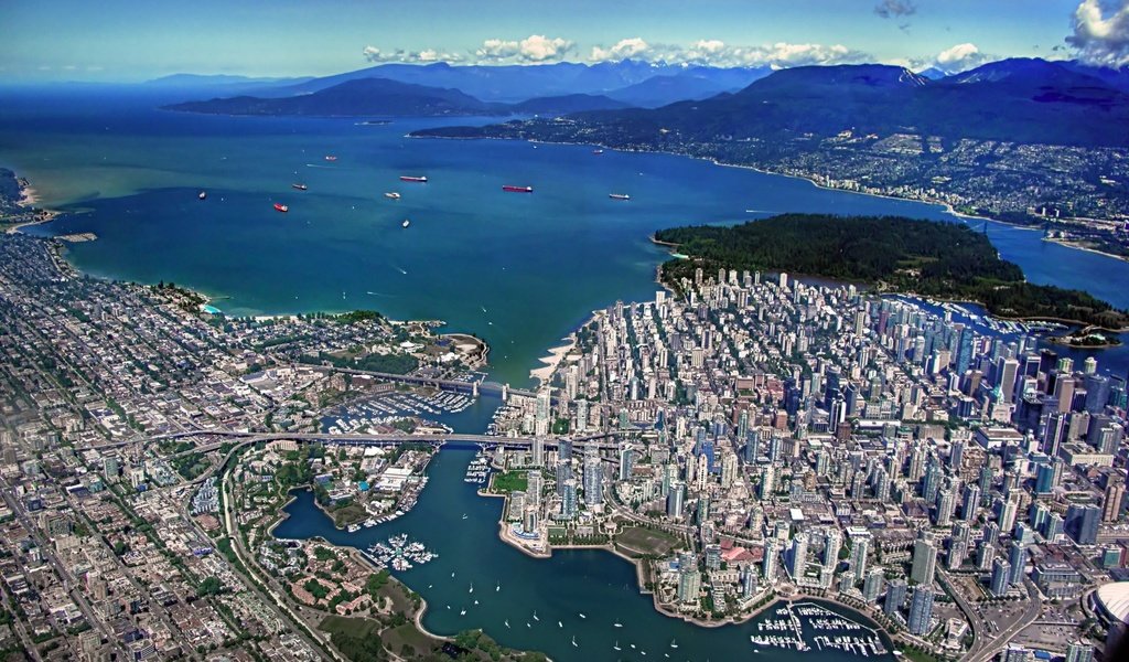 Обои вид сверху, залив, ванкувер, канада, the view from the top, bay, vancouver, canada разрешение 1920x1440 Загрузить