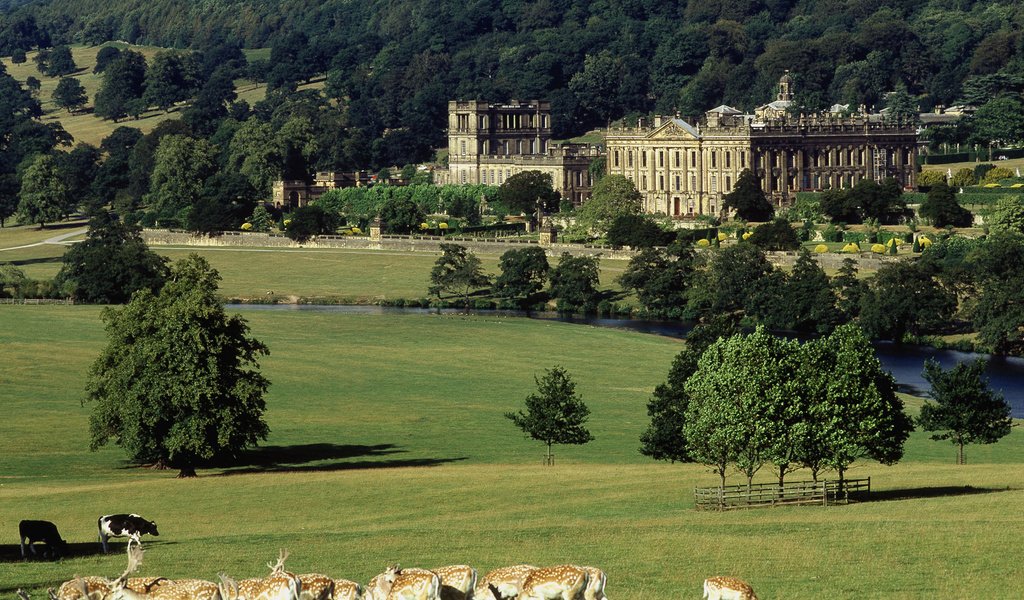 Обои замок, англия, чатсворт, castle, england, chatsworth разрешение 2480x1981 Загрузить