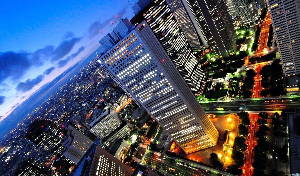 Обои свет, огни, япония, небоскребы, токио, синдзюку, light, lights, japan, skyscrapers, tokyo разрешение 1920x1080 Загрузить