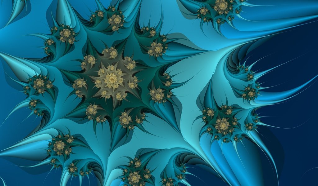 Обои абстракция, фон, синий, цветок, цвет, голубой, фрактал, abstraction, background, blue, flower, color, fractal разрешение 2560x1600 Загрузить