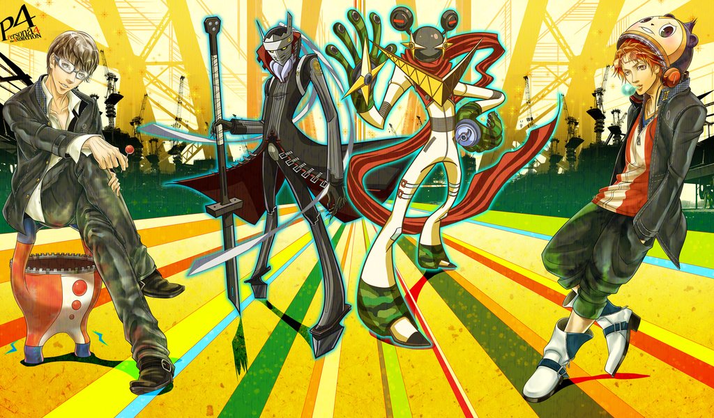 Обои persona 4, satonaka chie, amagi yukiko, kujikawa rise разрешение 2074x1200 Загрузить