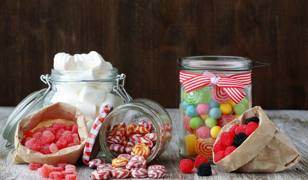 Обои разноцветные, конфеты, сладости, зефир, леденцы, мармелад, colorful, candy, sweets, marshmallows, lollipops, marmalade разрешение 2560x1600 Загрузить