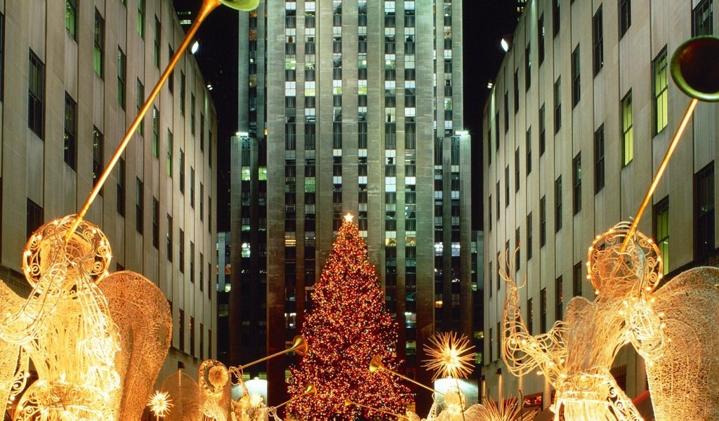 Обои рождество, new york city, christmas at rockefeller center, нью - йорк, christmas, new york разрешение 2016x1512 Загрузить