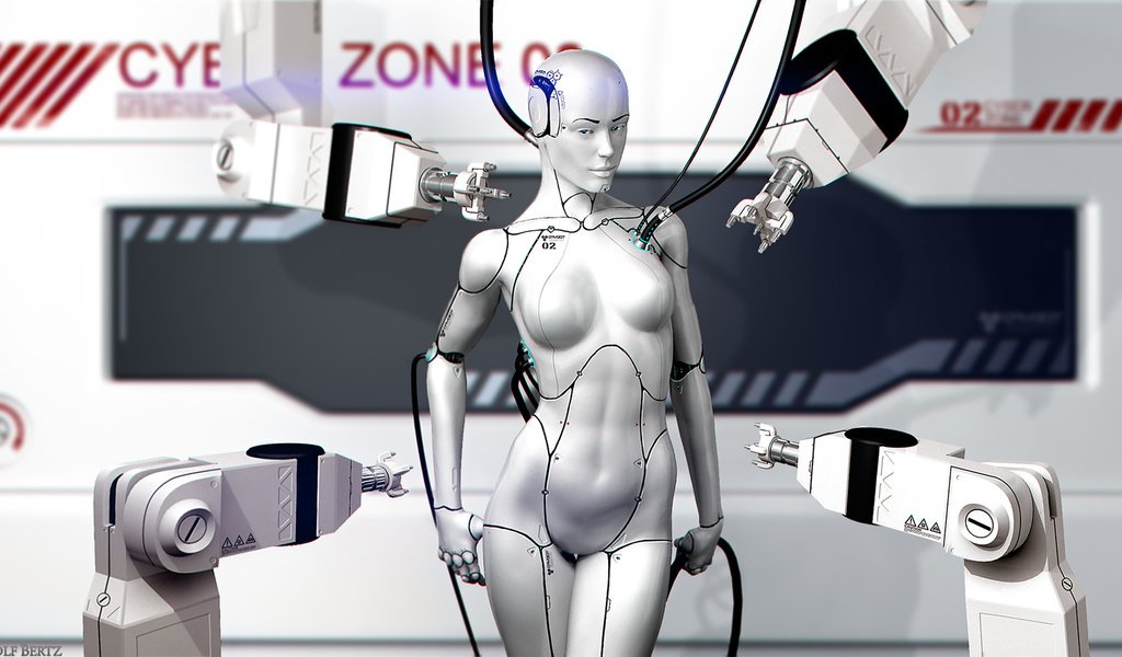 Обои арт, провода, девушка, робот, андроид, киборг, анжелика, rolf bertz, art, wire, girl, robot, android, cyborg, angelica разрешение 1920x1080 Загрузить